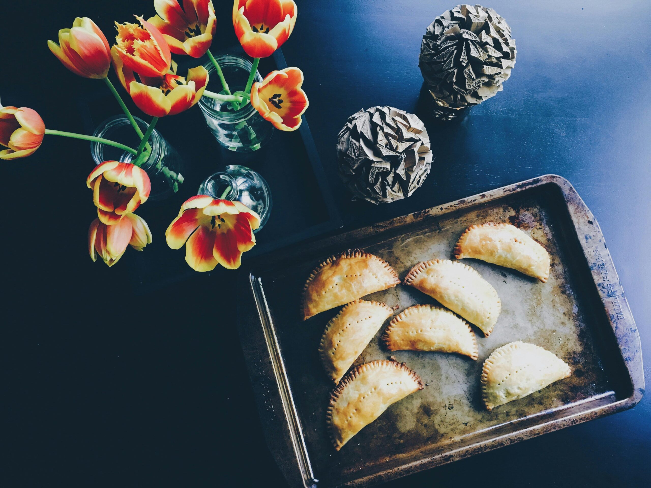 Empanadas on tray